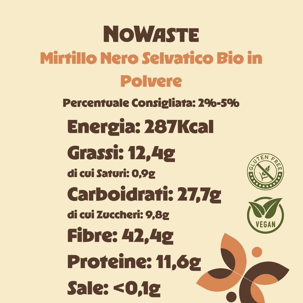 Mirtillo Nero Selvatico BIO in Polvere